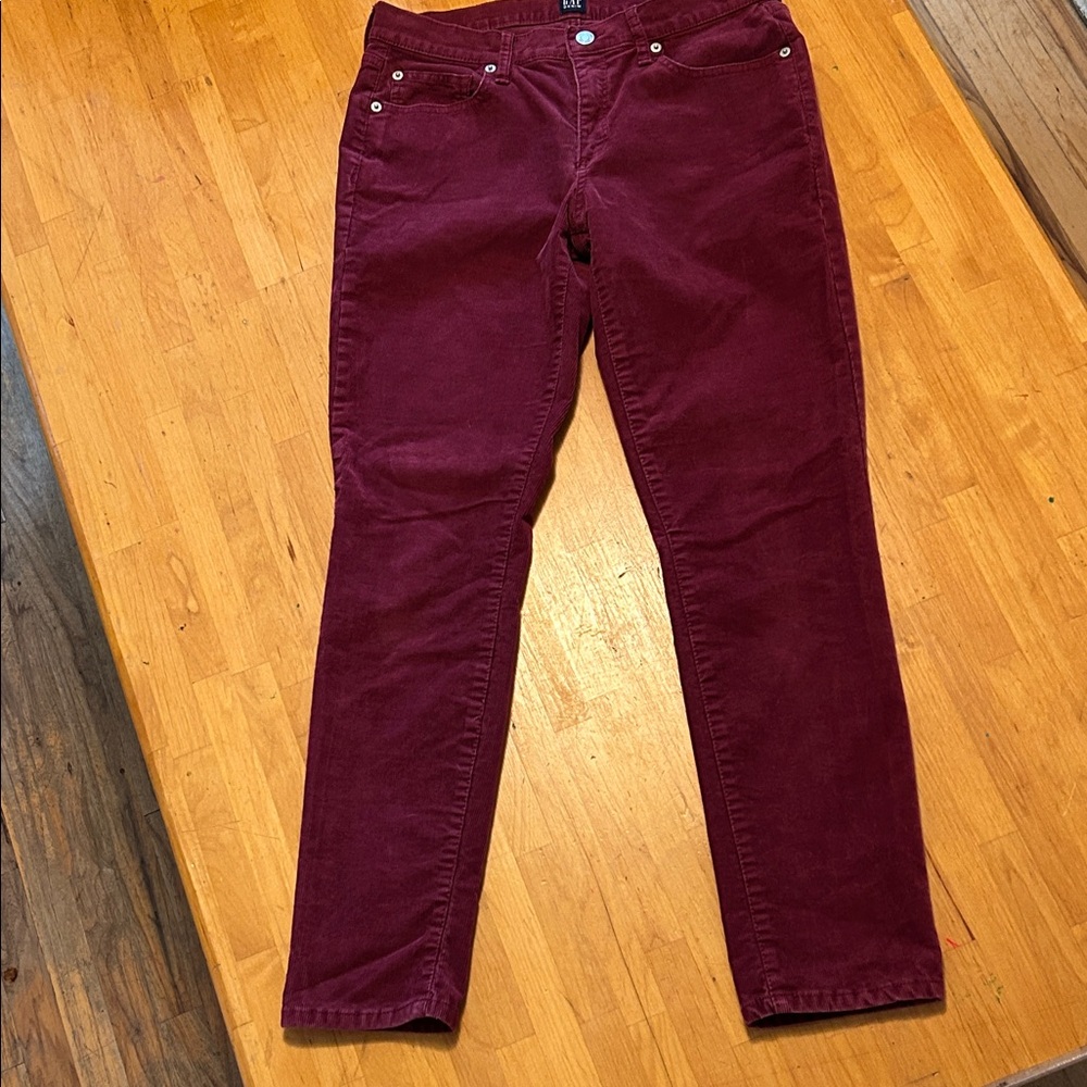 GAP Women's Burgundy True Skinny 1969 Corduroy Jeans